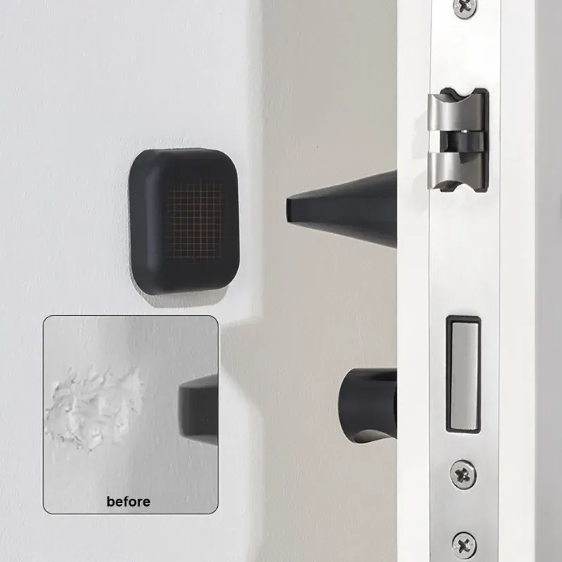 Butoir de Porte en Silicone Auto-adhésif Silencieux, Protection Anti-choc pour Mur et Poignée 4