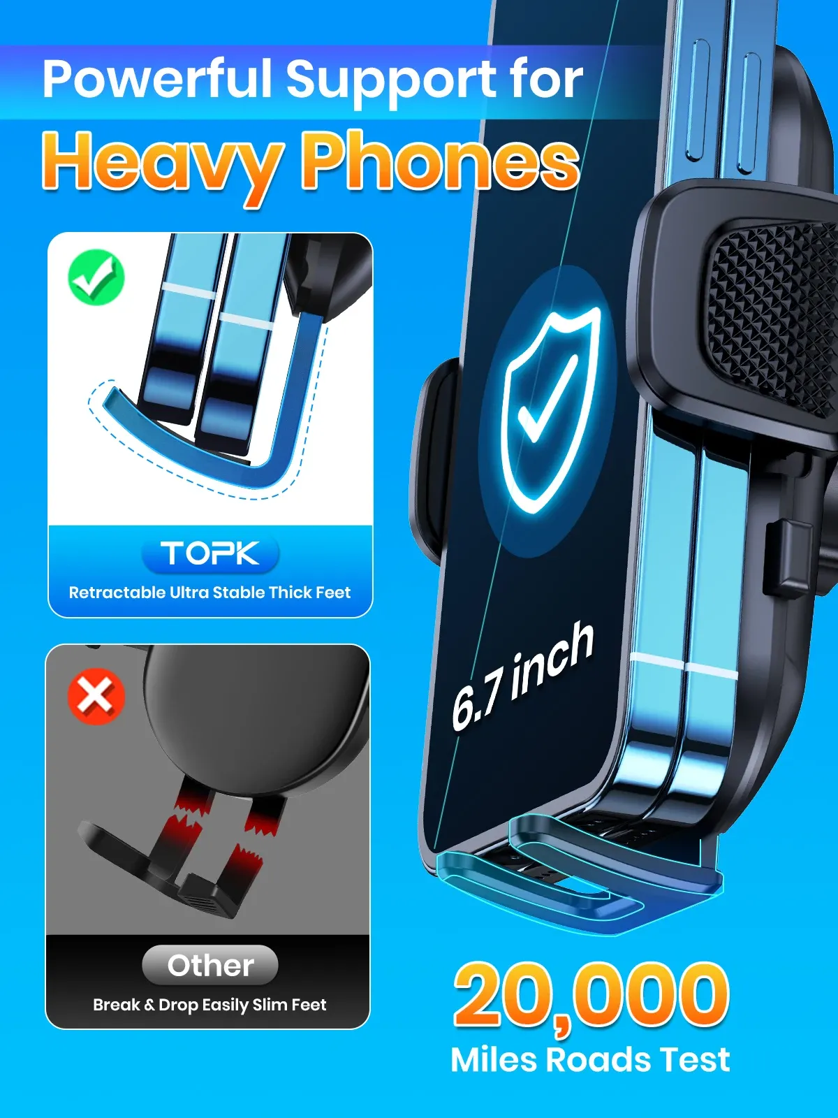 Support TOPK, détail de fixation