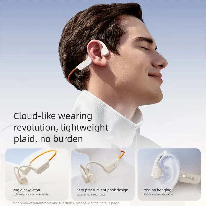 Sanag B33S Écouteurs Bluetooth à Conduction Osseuse, Oreille Ouverte, IPX8, Casque de Natation, Mémoire 32 Go, Casque Sans Fil, Lecteur MP3 5