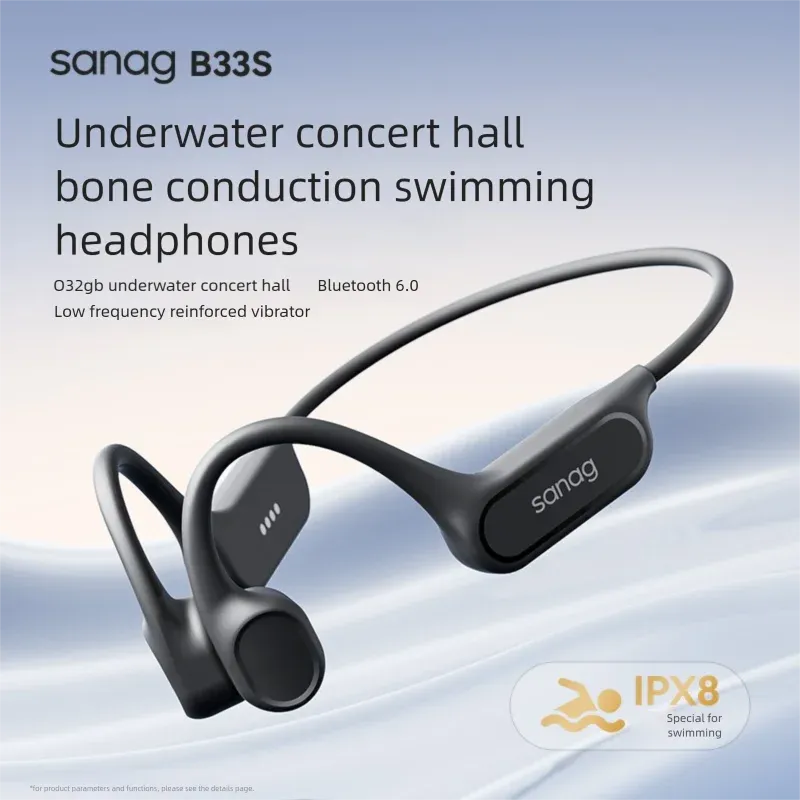 Sanag B33S Écouteurs Bluetooth à Conduction Osseuse, Oreille Ouverte, IPX8, Casque de Natation, Mémoire 32 Go, Casque Sans Fil, Lecteur MP3 6