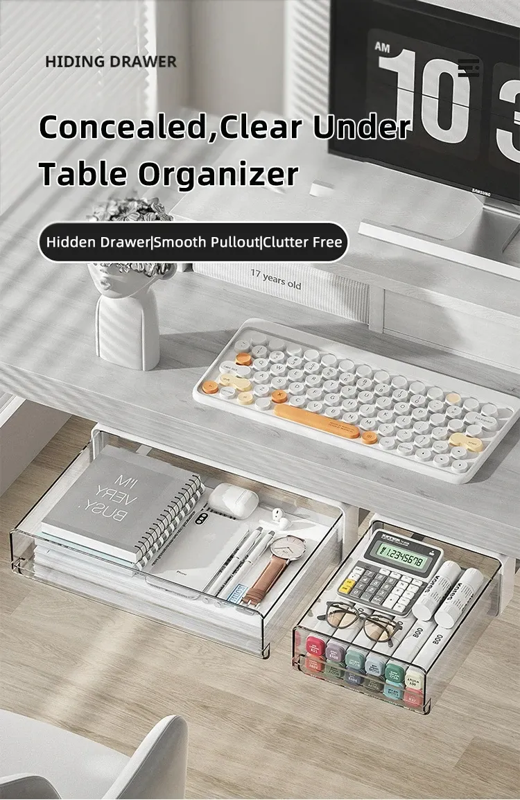 Organisation de bureau avec tiroir discret