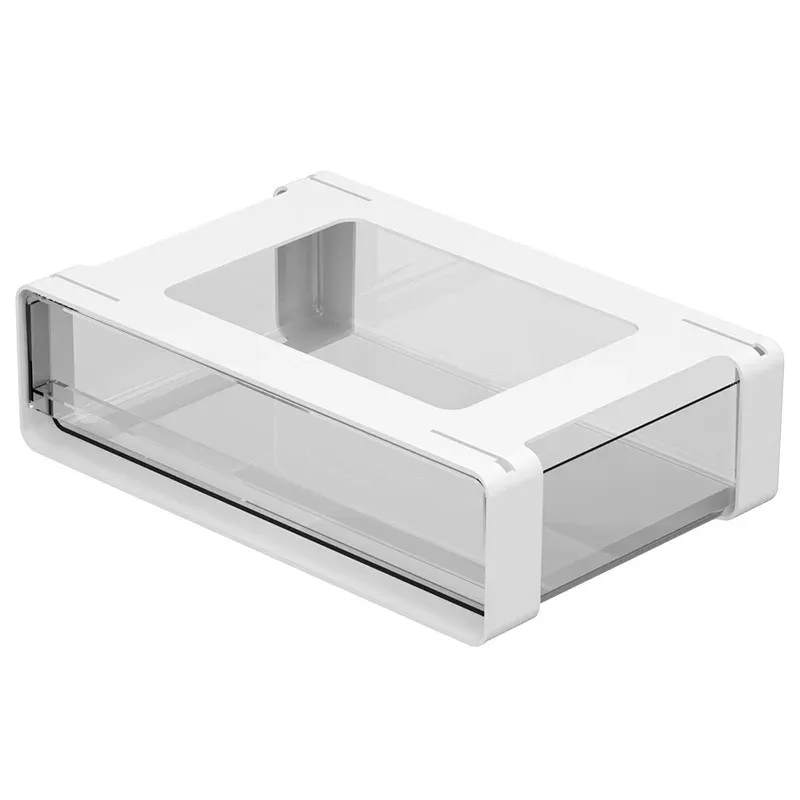 Tiroir de rangement sous table auto-adhésif, boîte de rangement cachée pour bureau, cosmétiques et papeterie 7