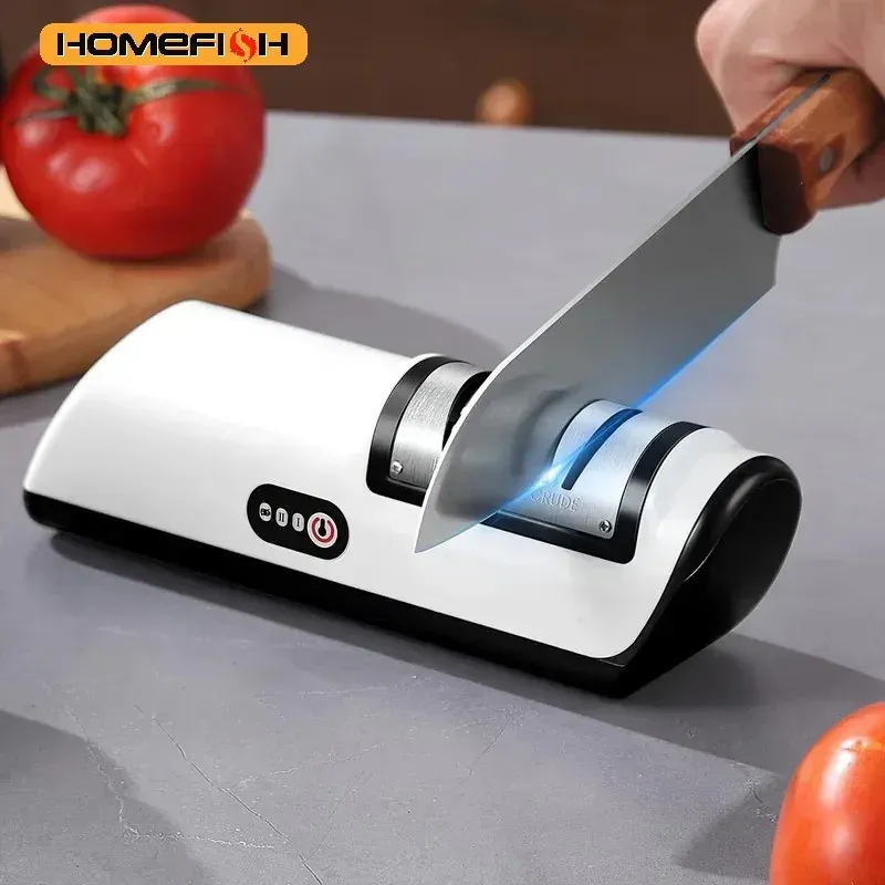 Aiguiseur électrique de couteaux pour cuisine, 4 vitesses, multifonctionnel et automatique 3