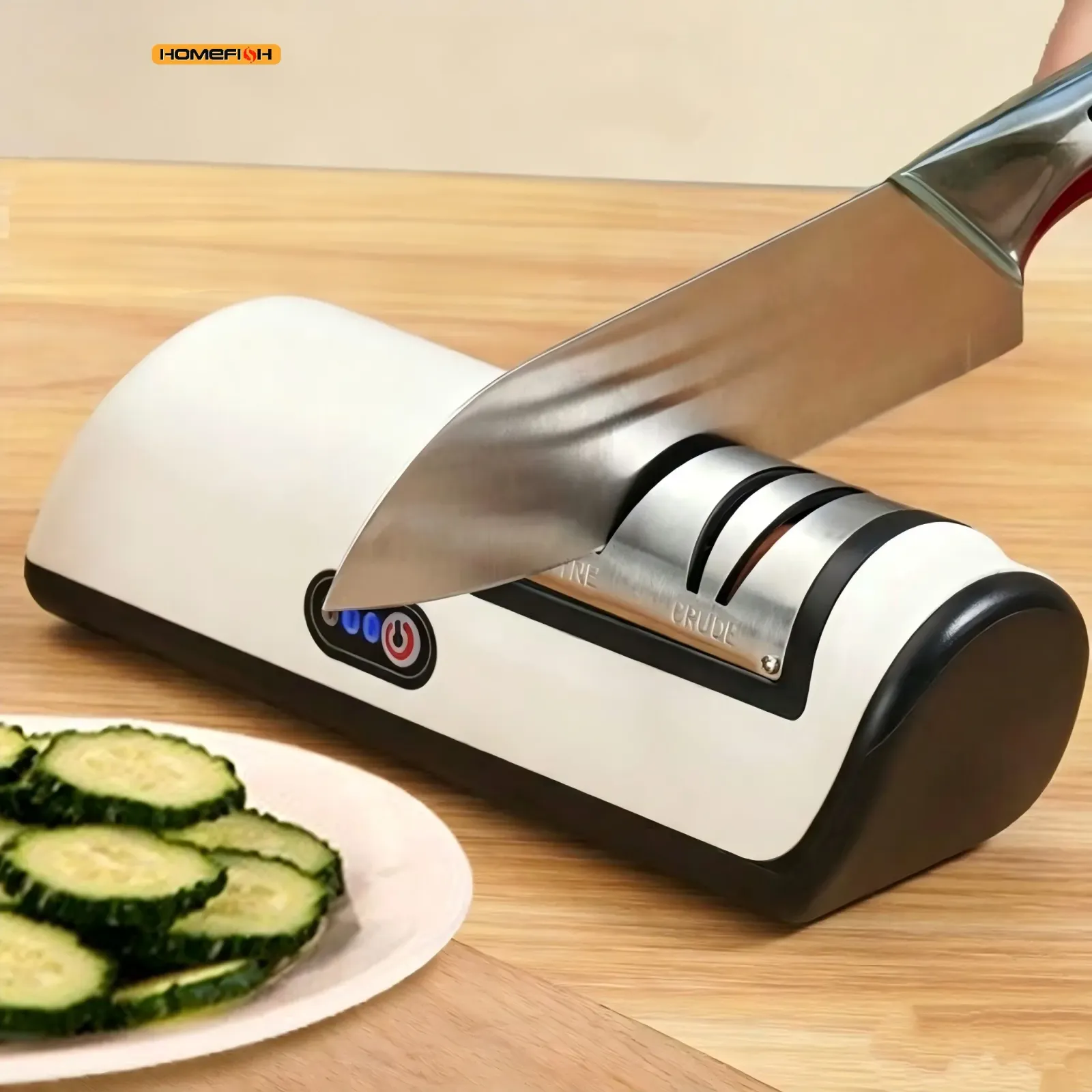Affûteur de couteaux électrique de cuisine en situation