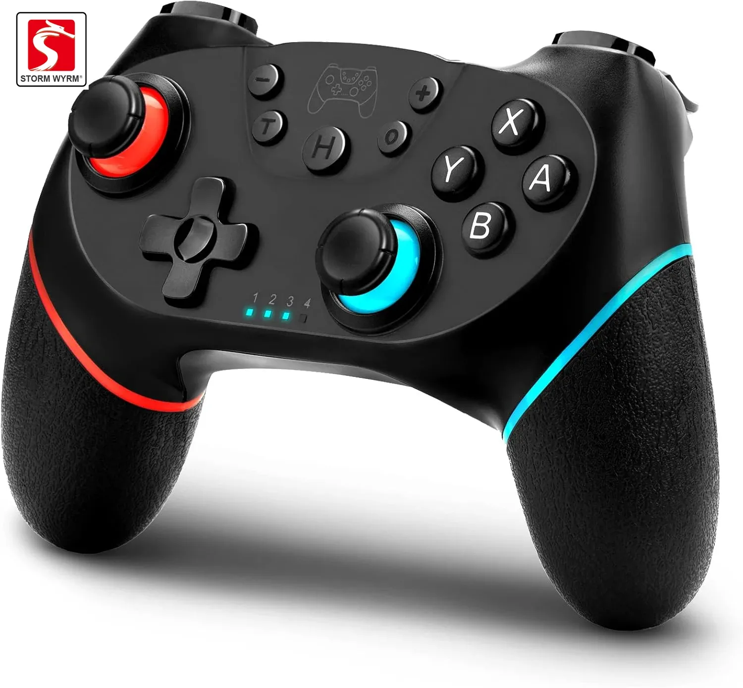 Manette de jeu sans fil STORM WYRM avec fonctions Turbo et double vibration réglable pour Switch / Switch Lite / Switch OLED