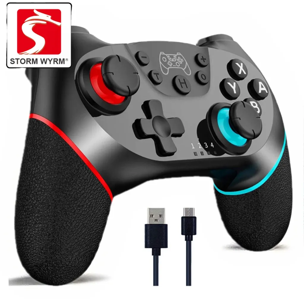 Manette de jeu sans fil STORM WYRM avec fonctions Turbo et double vibration réglable pour Switch / Switch Lite / Switch OLED 8