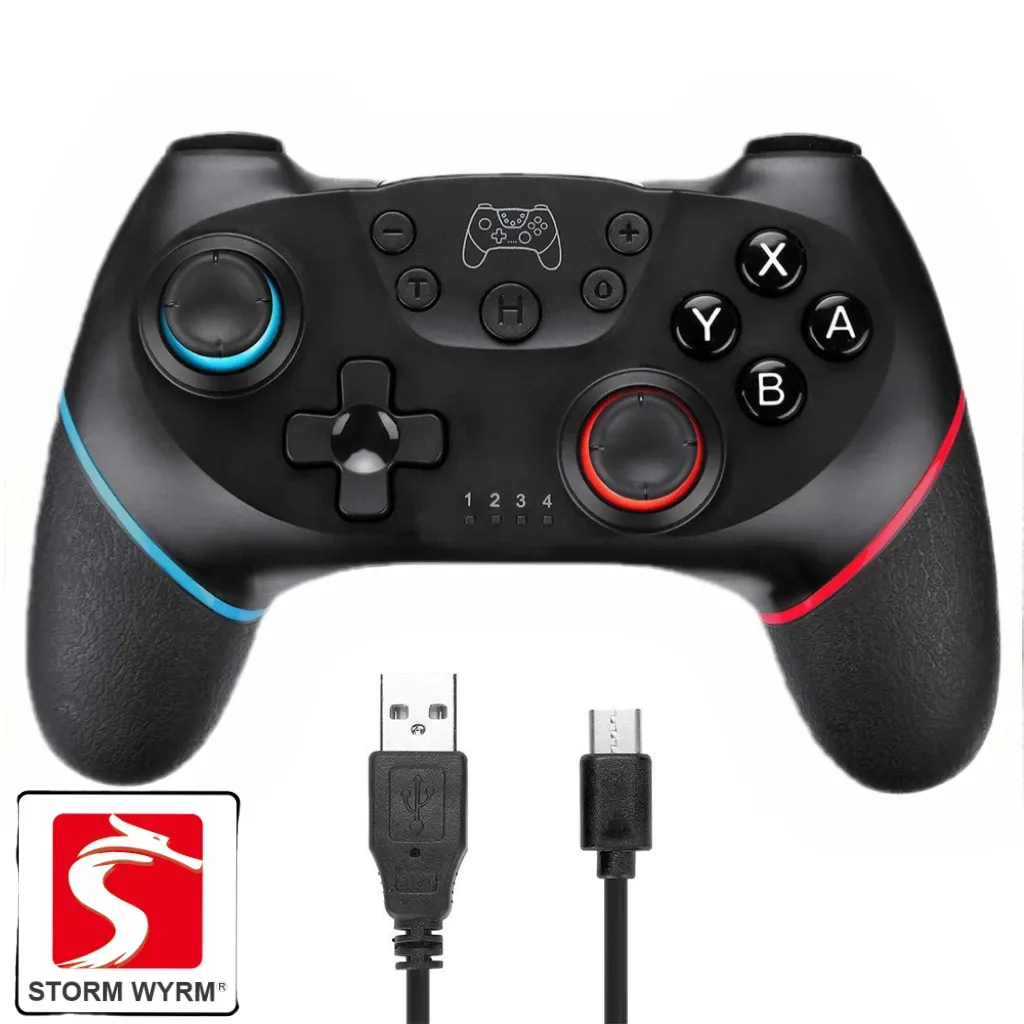 Manette de jeu sans fil STORM WYRM avec fonctions Turbo et double vibration réglable pour Switch / Switch Lite / Switch OLED 7