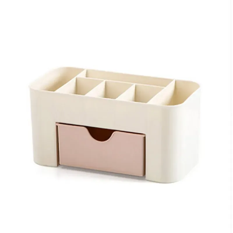 Boîte de rangement pour maquillage avec tiroir, organisateur acrylique pour cotons-tiges, rouge à lèvres et pinceaux 9