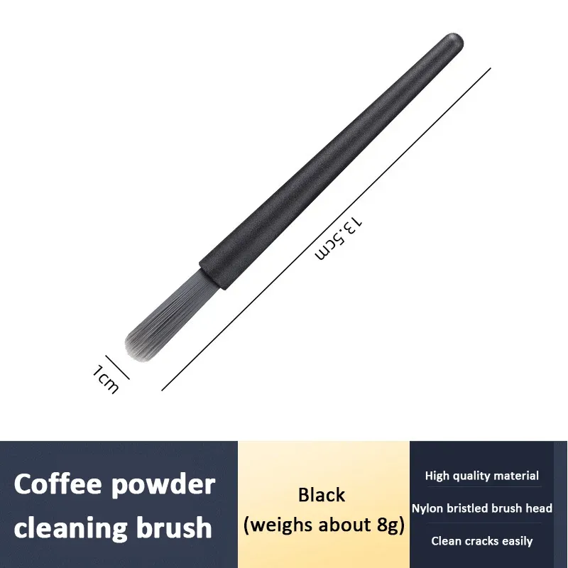 Ensemble de brosses à café avec manche en bois ABS, brosse pour moulin à café et brosse à expresso pour éliminer les résidus de café 5