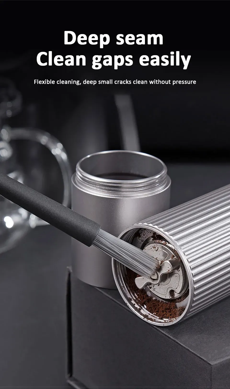 Brosse à café, finition et détails
