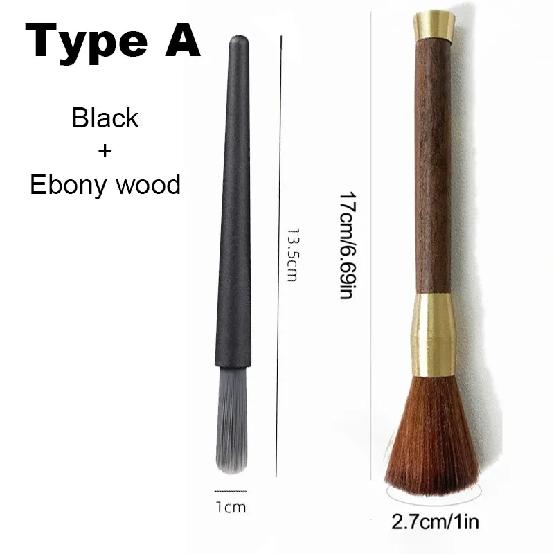 Ensemble de brosses à café avec manche en bois ABS, brosse pour moulin à café et brosse à expresso pour éliminer les résidus de café 13