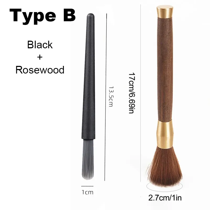 Ensemble de brosses à café avec manche en bois ABS, brosse pour moulin à café et brosse à expresso pour éliminer les résidus de café 12