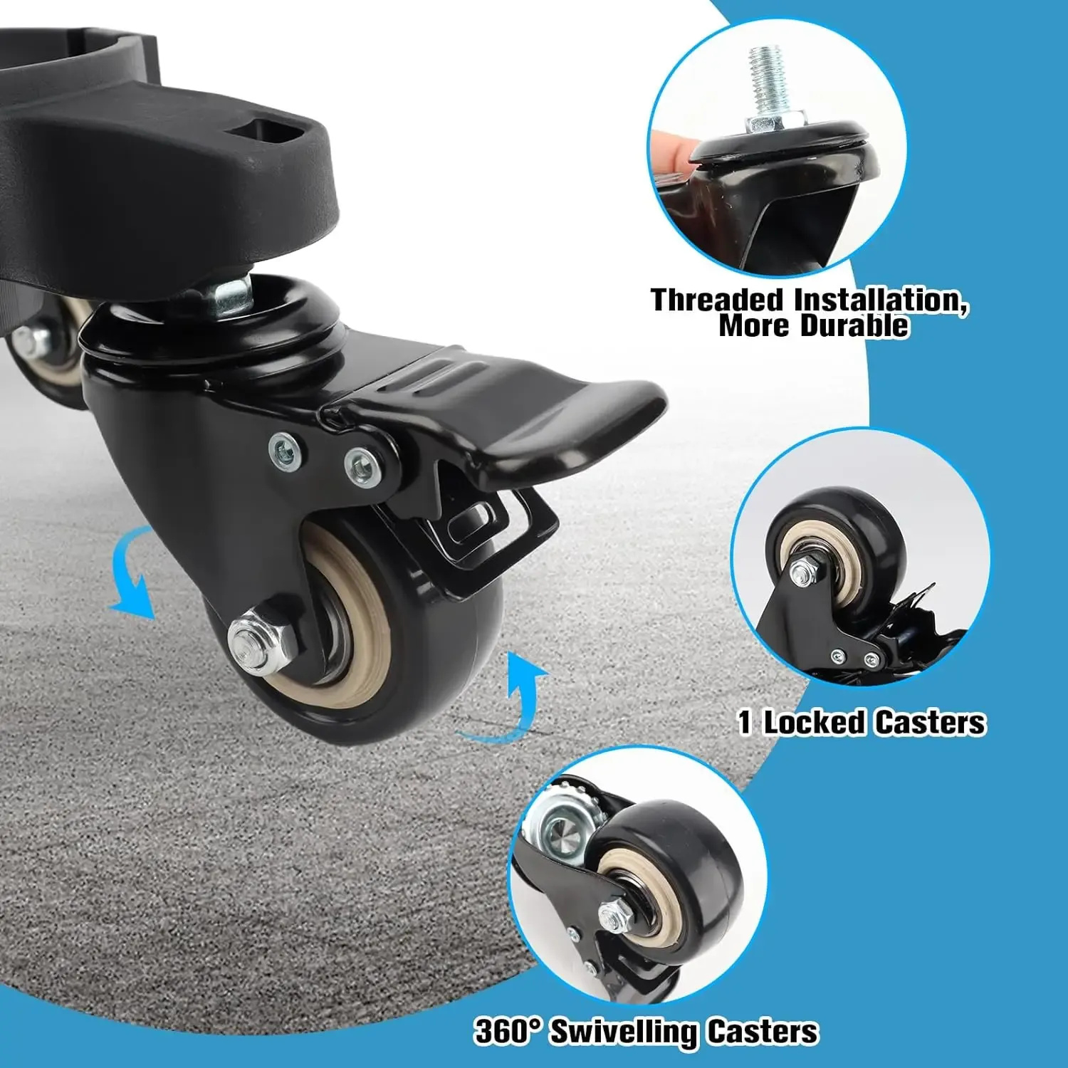 Chariot pliable pour seau de 5 gallons avec roulettes pivotantes à 360° – Seau de lavage de voiture pliable à roulettes avec organisateur – Rangement facile et portable 4