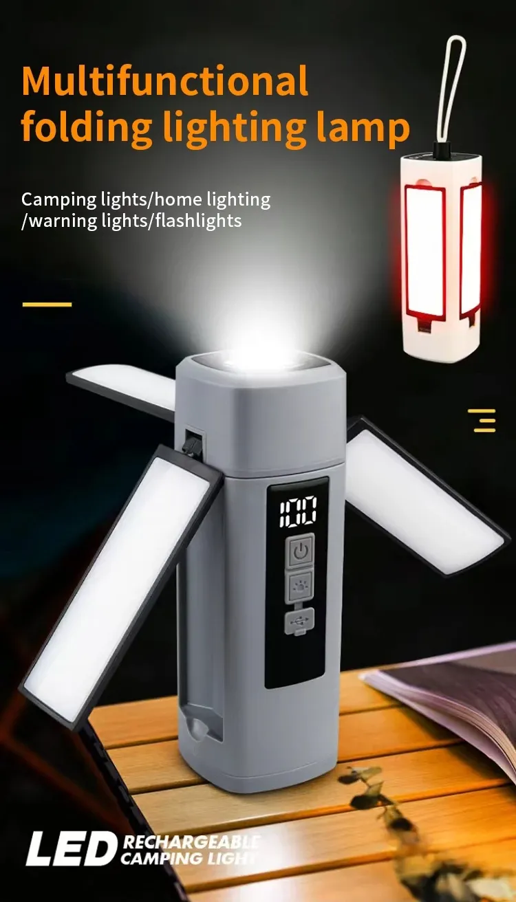 Lampe de camping pliable et rechargeable en plein air
