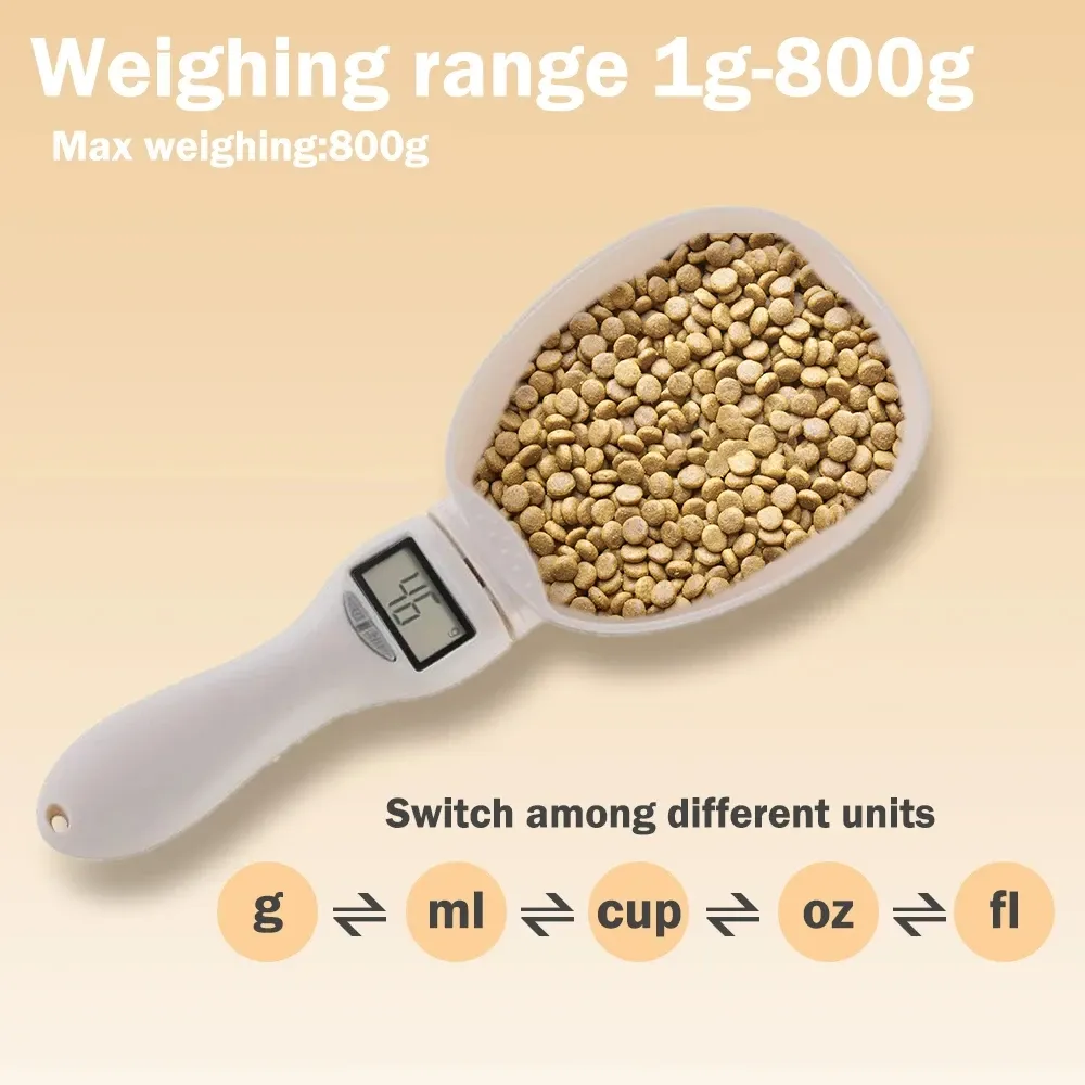 Cuillère doseuse électronique pour aliments pour chiens et chats, avec affichage LED 3