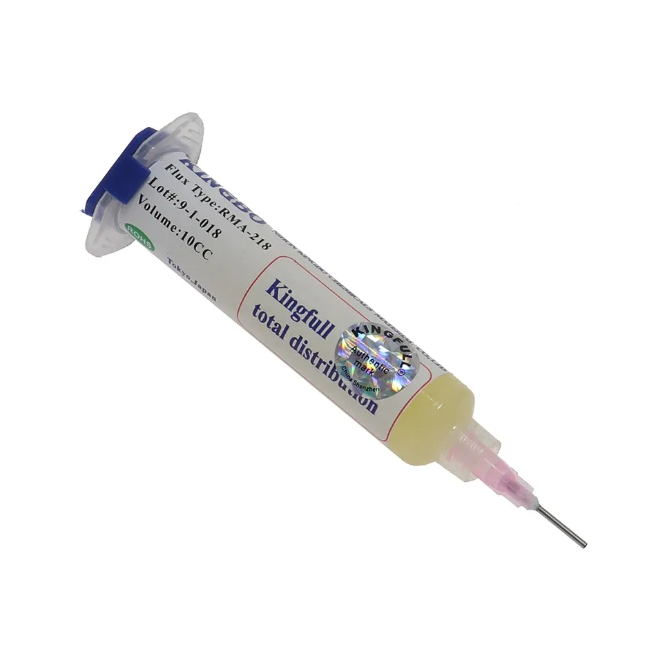Flux de soudure KINGBO RMA-218 10 cc pour fer à souder, pâte de soudure électronique pour réparation de téléphones, LED, BGA, SMD et PGA 3