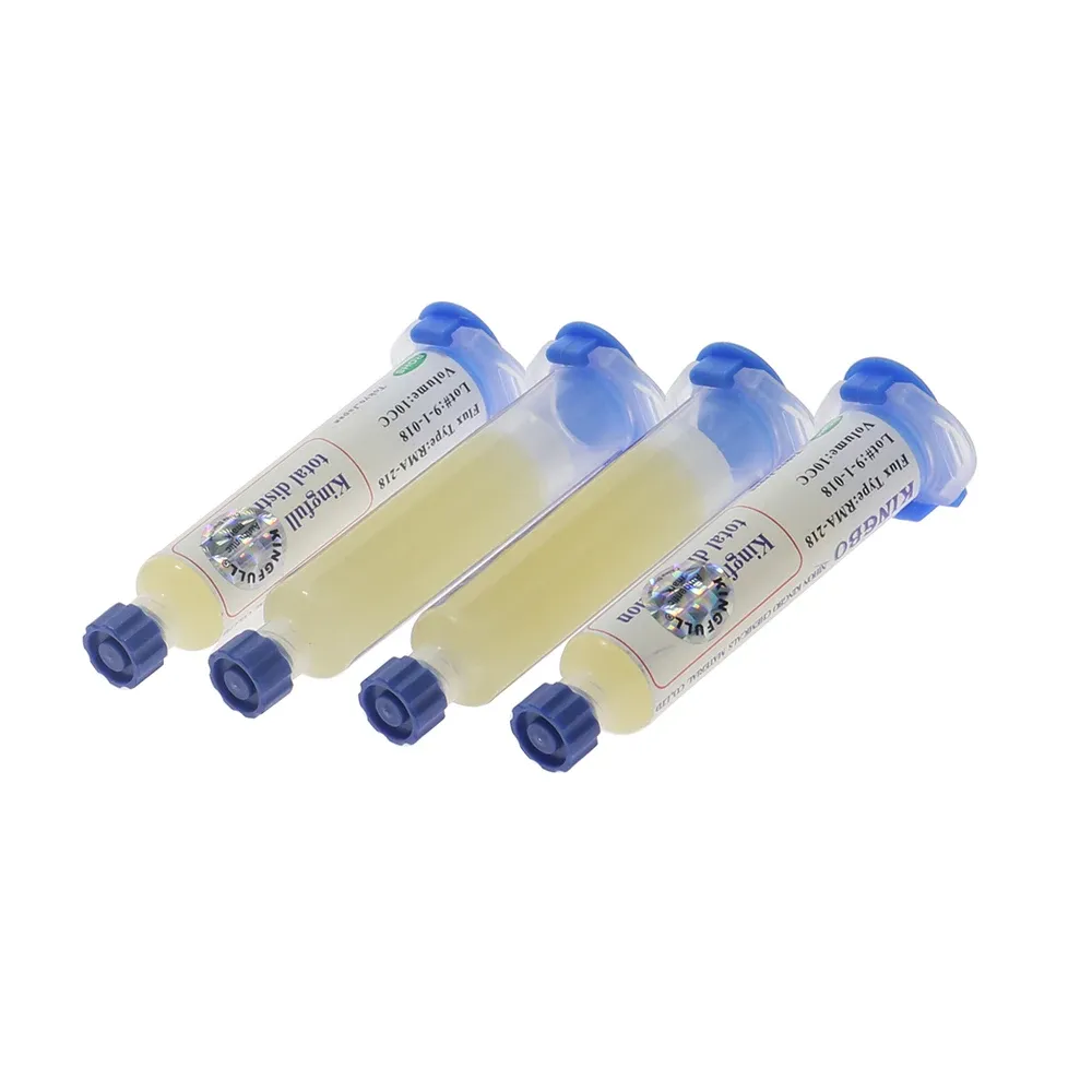 Flux de soudure KINGBO RMA-218 10 cc pour fer à souder, pâte de soudure électronique pour réparation de téléphones, LED, BGA, SMD et PGA 4