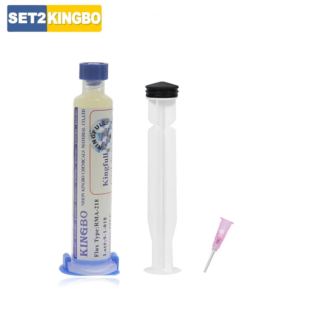 Flux de soudure KINGBO RMA-218 10 cc pour fer à souder, pâte de soudure électronique pour réparation de téléphones, LED, BGA, SMD et PGA 8