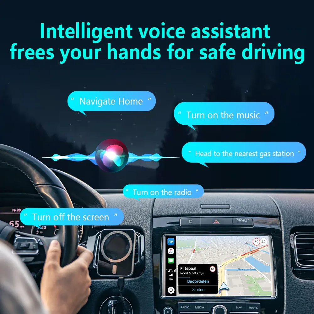 Adaptateur CarPlay Sans Fil 4-en-1 2026 : Compatible Android Auto, Mirror Link et Connexion WiFi Automatique 3