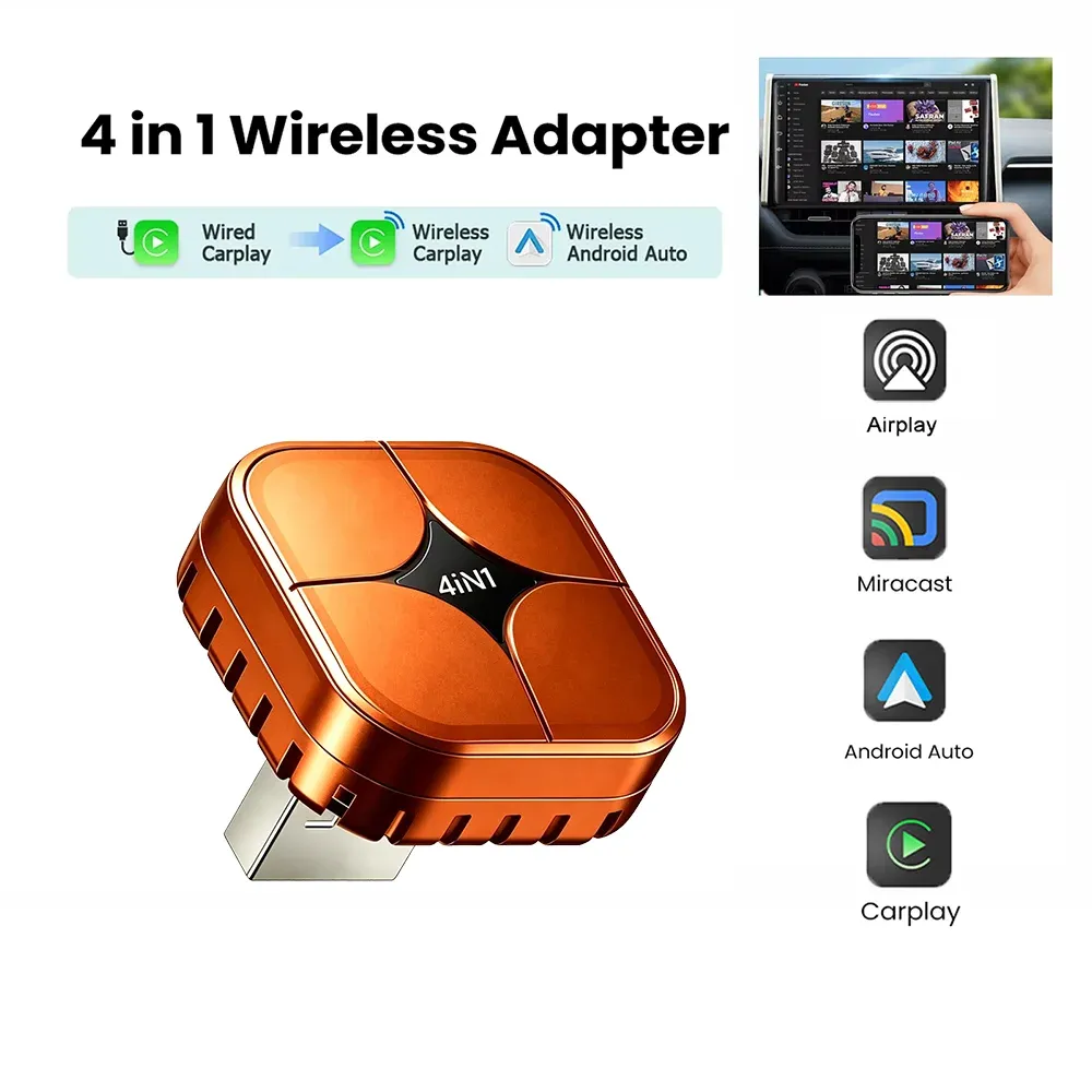 Adaptateur CarPlay Sans Fil 4-en-1 2026 : Compatible Android Auto, Mirror Link et Connexion WiFi Automatique 10