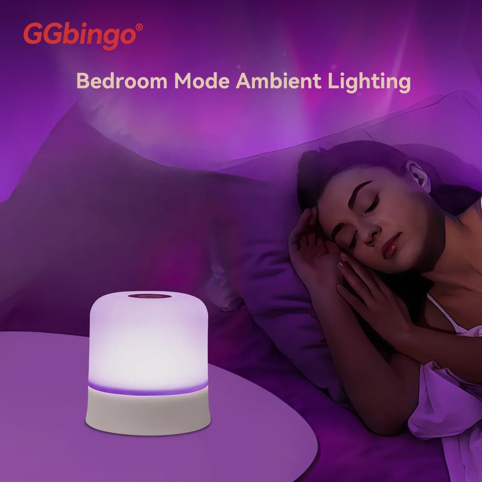 Lampe de nuit tactile GGbingo rechargeable avec télécommande, lampe RGB à intensité variable 5