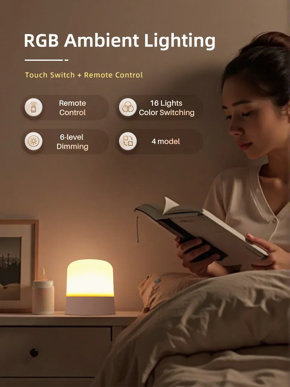 Lampe de nuit tactile GGbingo en ambiance