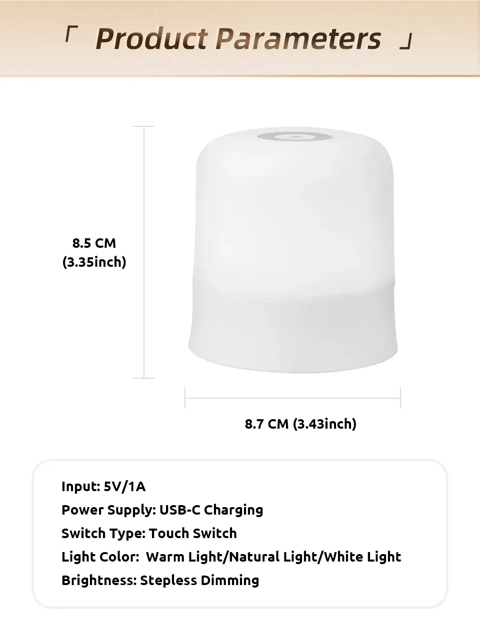 Lampe de nuit tactile GGbingo, ambiance nocturne