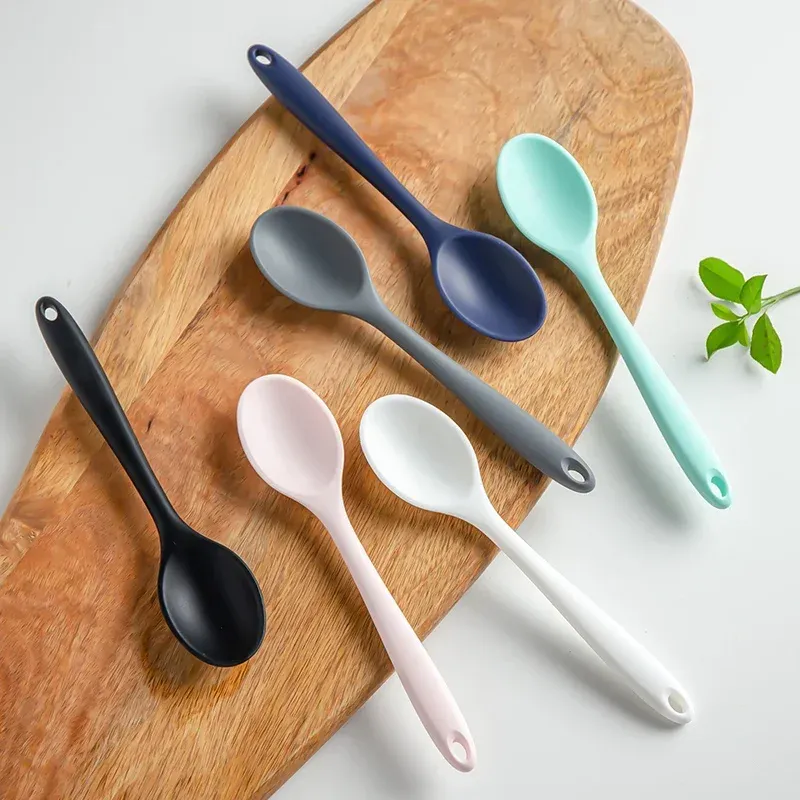 Lot de 3 cuillères de cuisine en silicone pour mélanger et servir 3