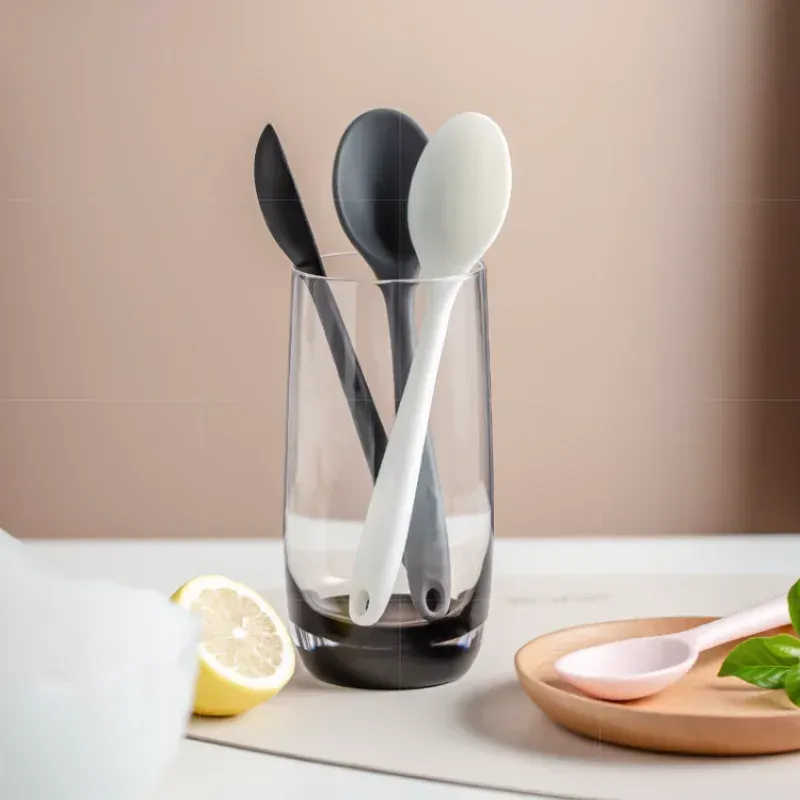 Lot de 3 cuillères de cuisine en silicone pour mélanger et servir 5
