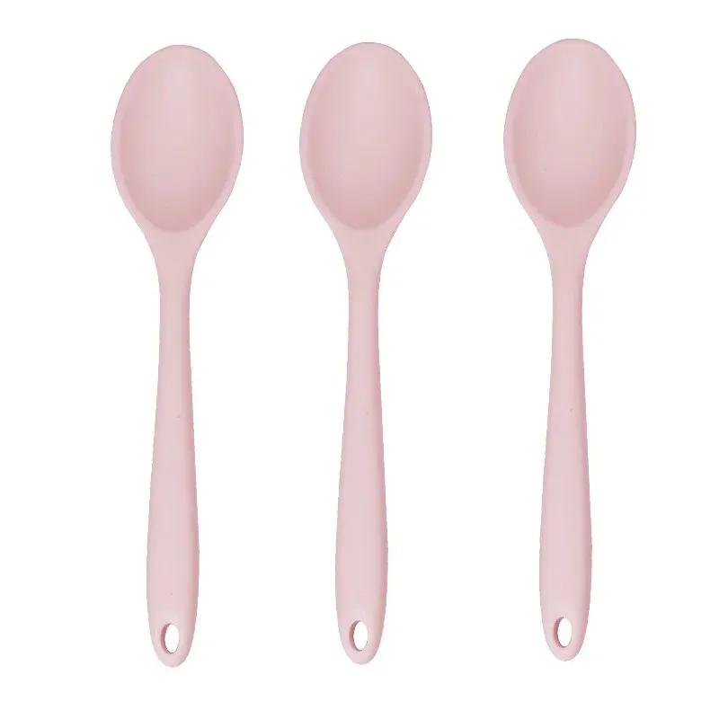 Lot de 3 cuillères de cuisine en silicone pour mélanger et servir 9