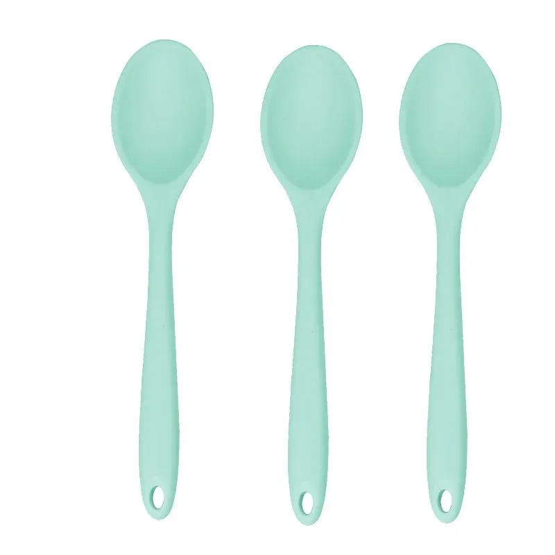 Lot de 3 cuillères de cuisine en silicone pour mélanger et servir 10