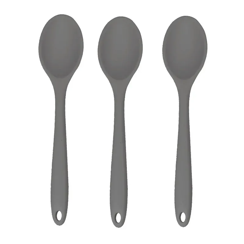 Lot de 3 cuillères de cuisine en silicone pour mélanger et servir 7
