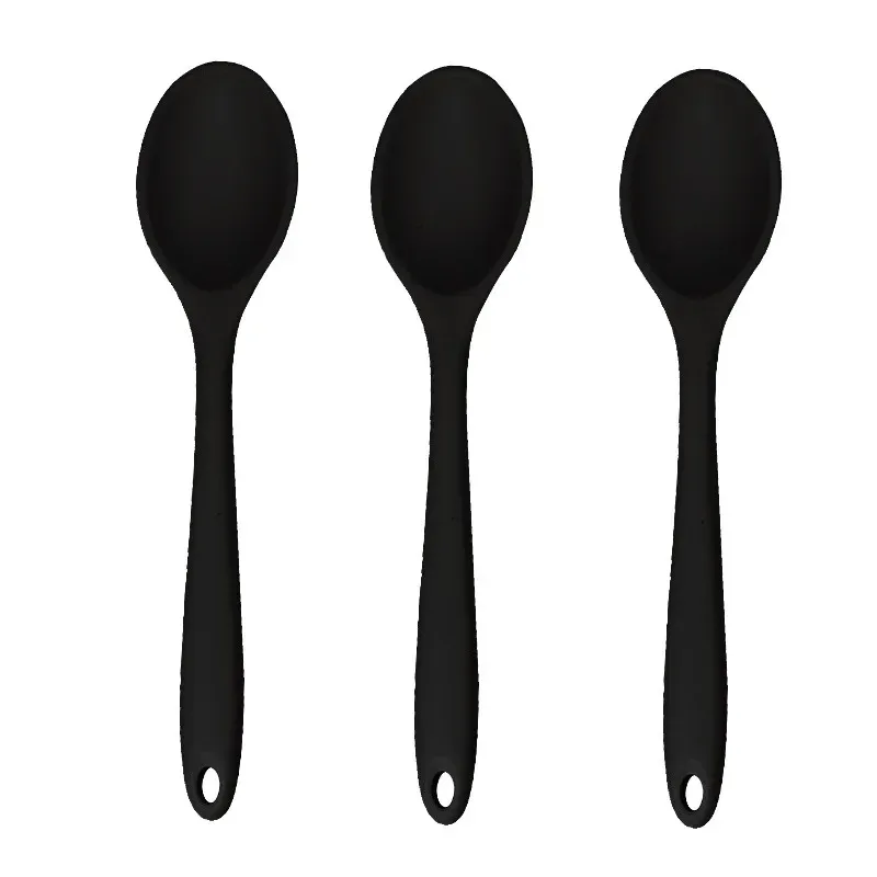 Lot de 3 cuillères de cuisine en silicone pour mélanger et servir 8