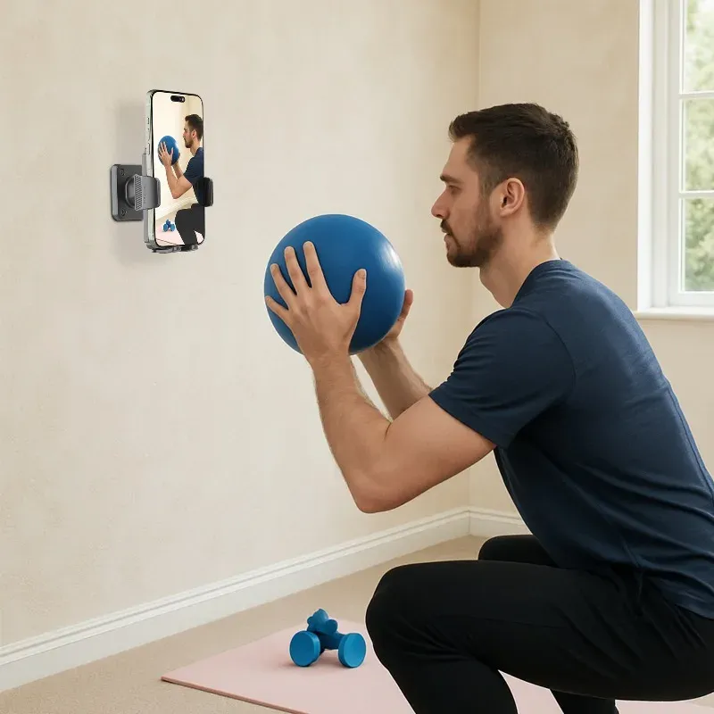Support de téléphone mural pour camion, voiture, bateau, mur ou bureau, compatible tous smartphones de 3,5 à 7,5 pouces, rotation libre à 360° 6