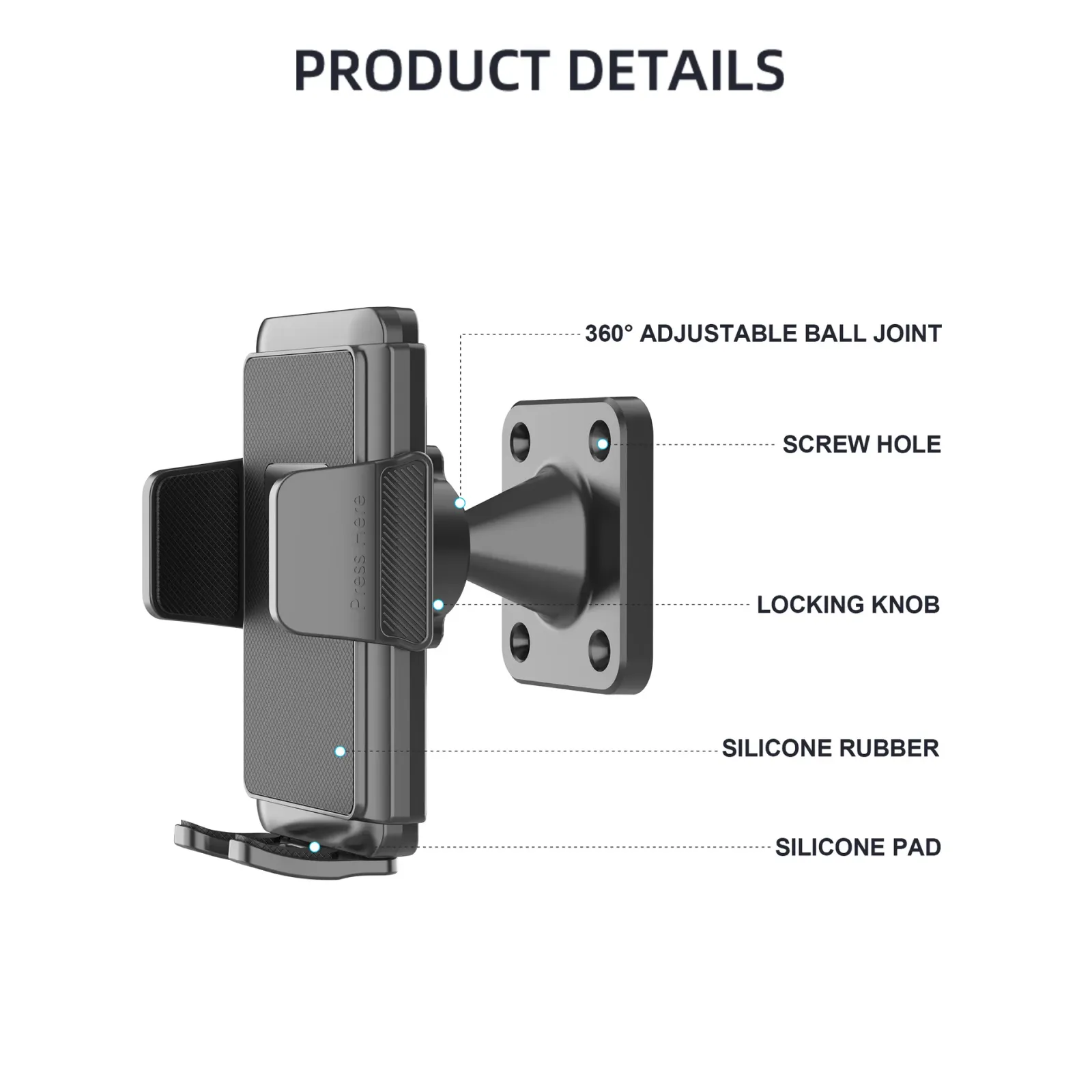 Support de téléphone fixé au mur