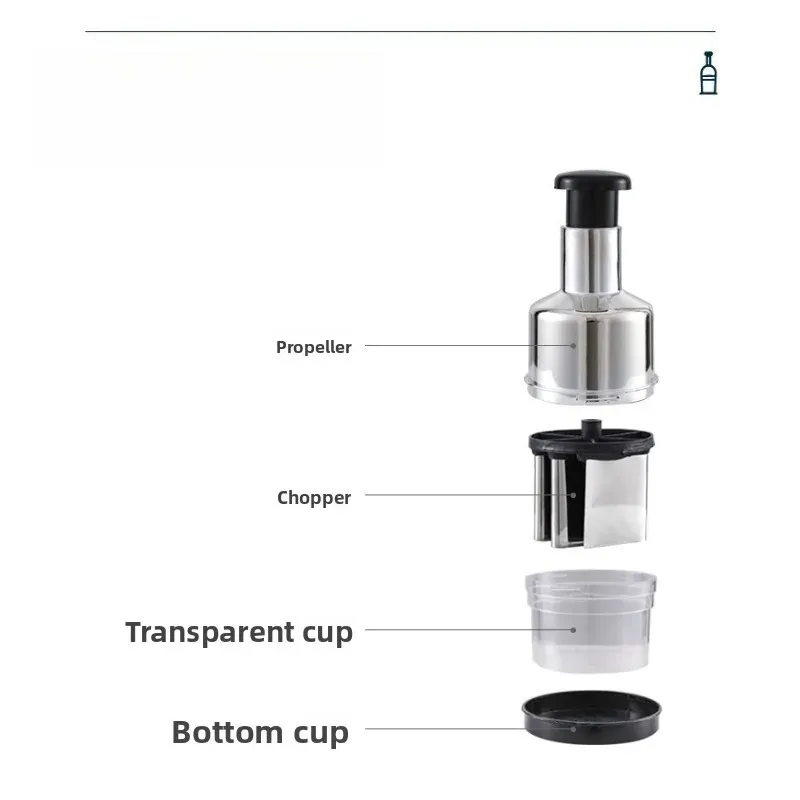 Presse-ail manuel vertical en acier inoxydable 304 pour oignon, noix et légumes, avec outil de rangement 2
