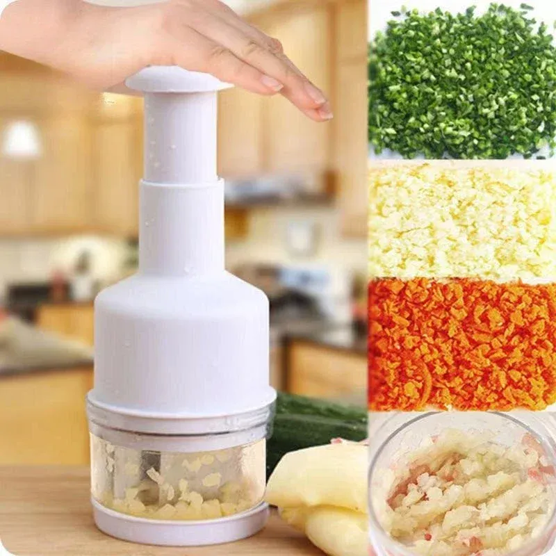 Presse-ail manuel vertical en acier inoxydable 304 pour oignon, noix et légumes, avec outil de rangement 6