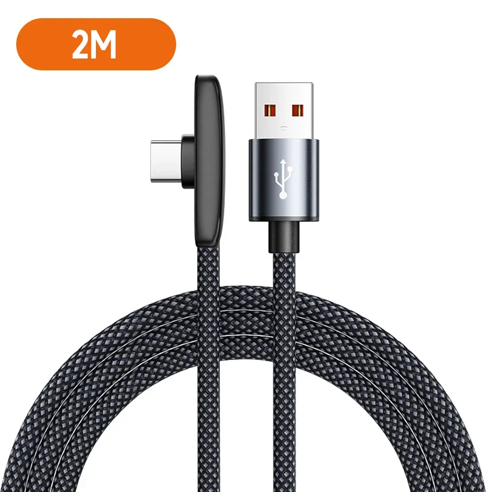 Câble de charge rapide USB vers USB-C 100 W coudé à 90°, compatible Samsung S23, S22, Huawei, POCO et Realme 16