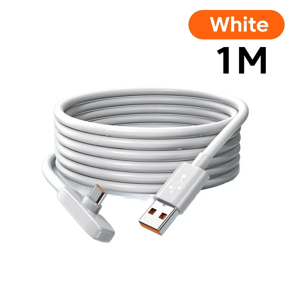 Câble de charge rapide USB vers USB-C 100 W coudé à 90°, compatible Samsung S23, S22, Huawei, POCO et Realme 7