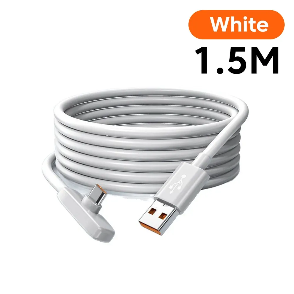 Câble de charge rapide USB vers USB-C 100 W coudé à 90°, compatible Samsung S23, S22, Huawei, POCO et Realme 9
