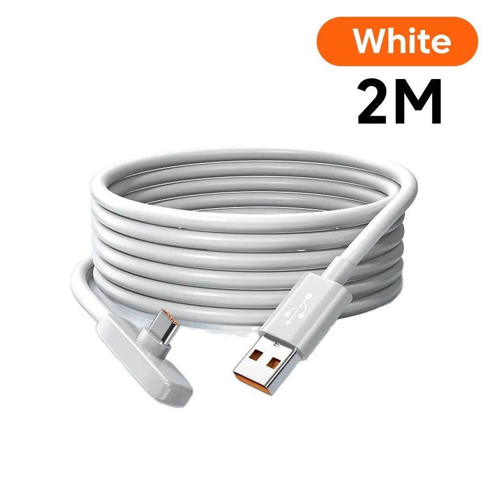 Câble de charge rapide USB vers USB-C 100 W coudé à 90°, compatible Samsung S23, S22, Huawei, POCO et Realme 8