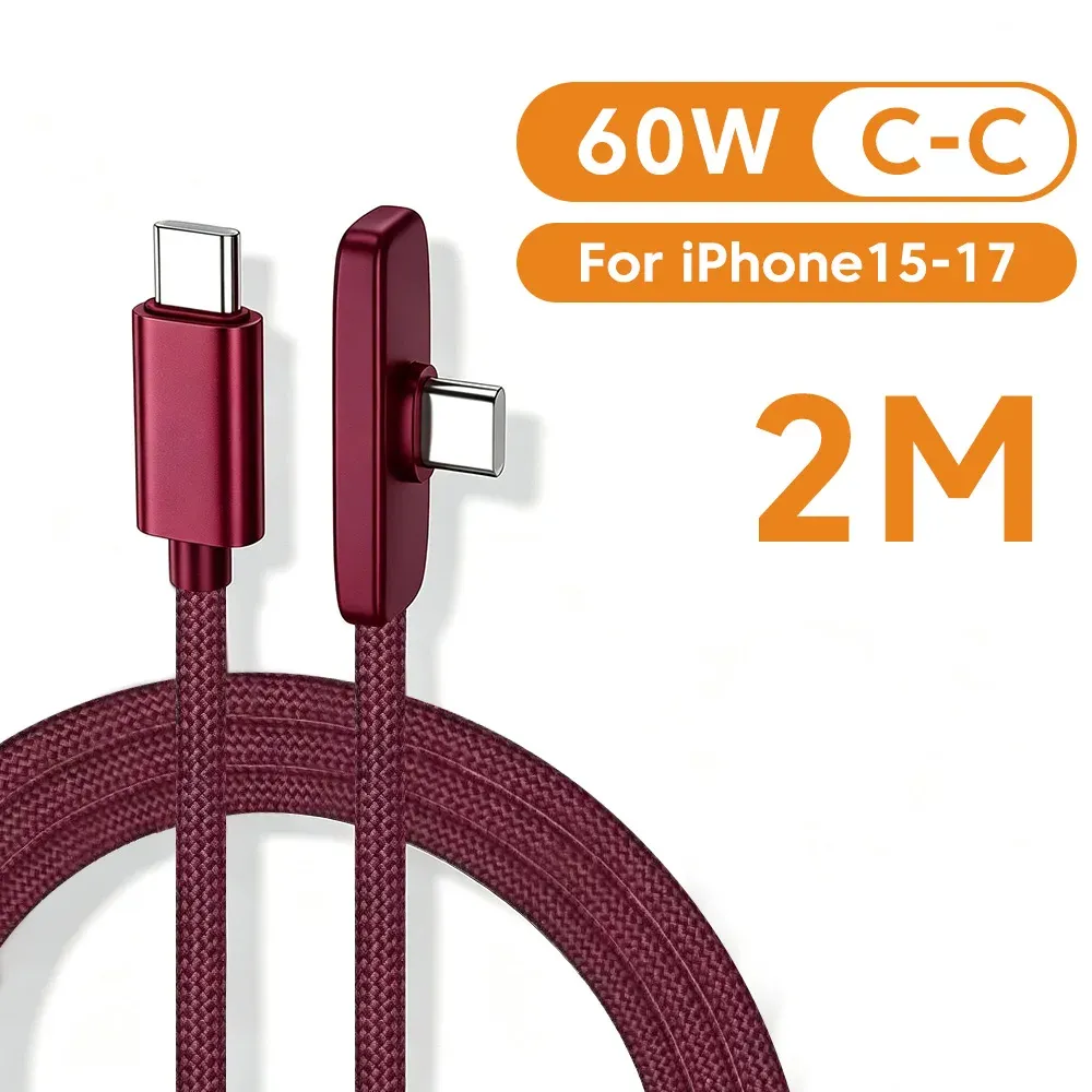 Câble de charge rapide USB vers USB-C 100 W coudé à 90°, compatible Samsung S23, S22, Huawei, POCO et Realme 17