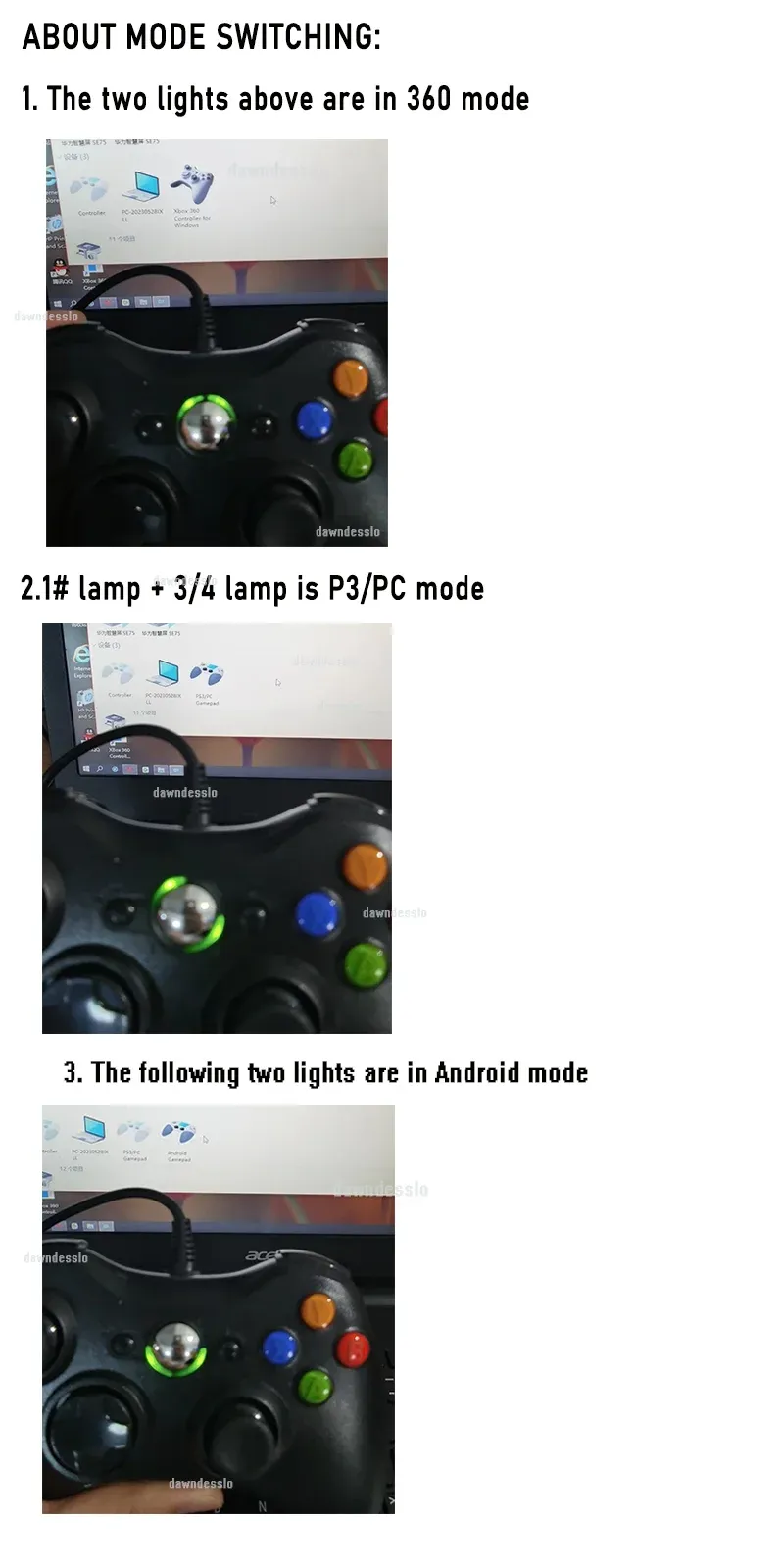 Manette filaire USB dans son ensemble