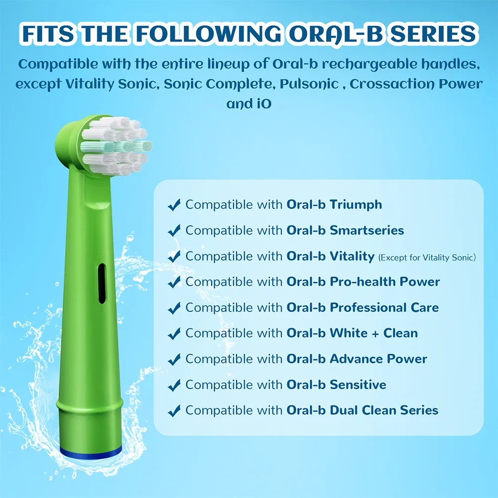 Brossettes de rechange pour brosse à dents électrique, compatibles Oral-B Braun pour enfants, poils souples et petites têtes pour dents sensibles 2