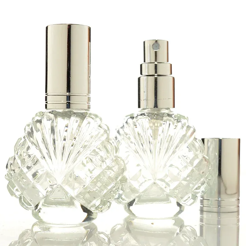 Flacon vaporisateur en verre de 15 ml en forme de coquille, rechargeable, format voyage - Image 1