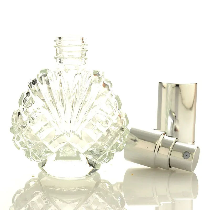 Flacon vaporisateur en verre de 15 ml en forme de coquille, rechargeable, format voyage 5