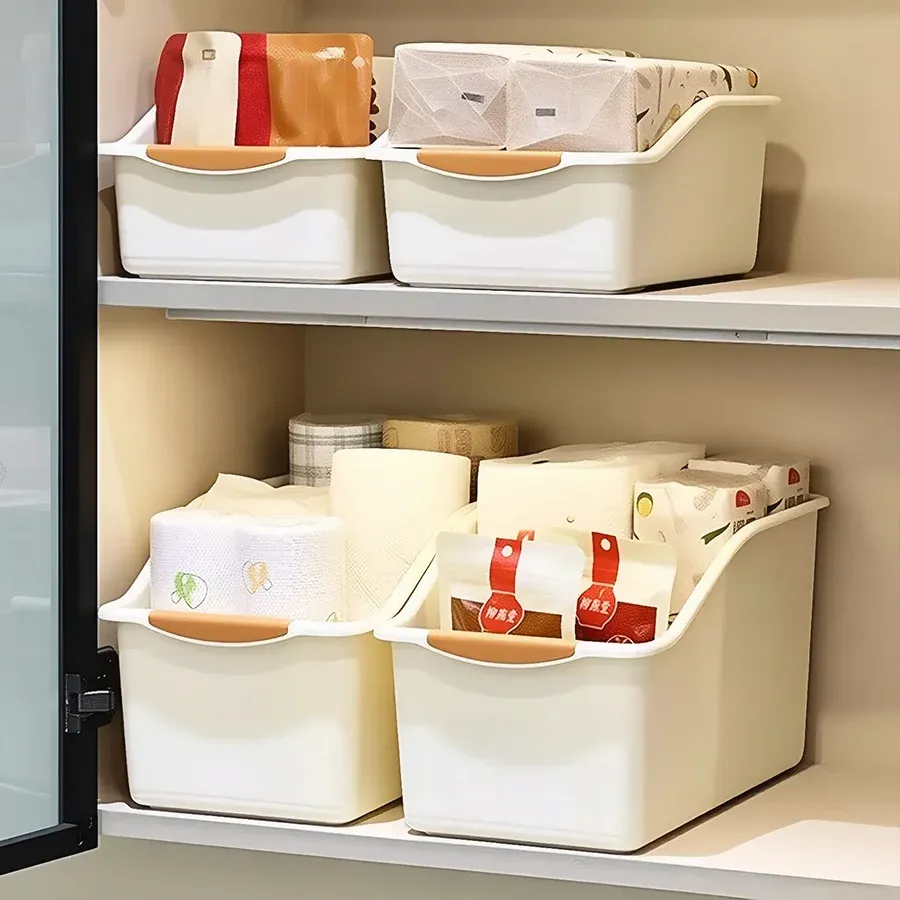 Organisateur sous évier en plastique à roulettes, bacs de rangement pour bouteilles, panier coulissant pour armoire de cuisine, lot de 2 ou 3 pièces 5