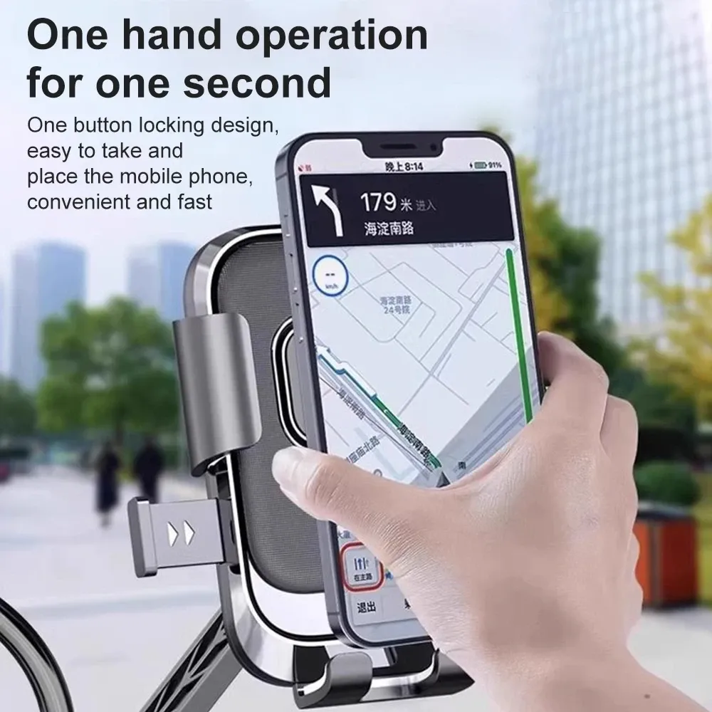 Support de téléphone pour moto et vélo, rotation libre à 360°, support de navigation pour téléphone portable, antichoc pour iPhone 5