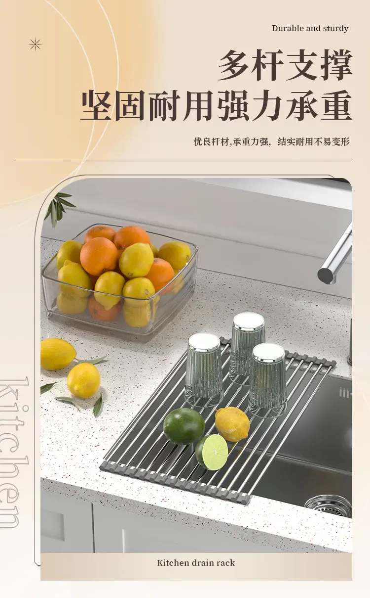 Organisateur d'évier en situation de cuisine