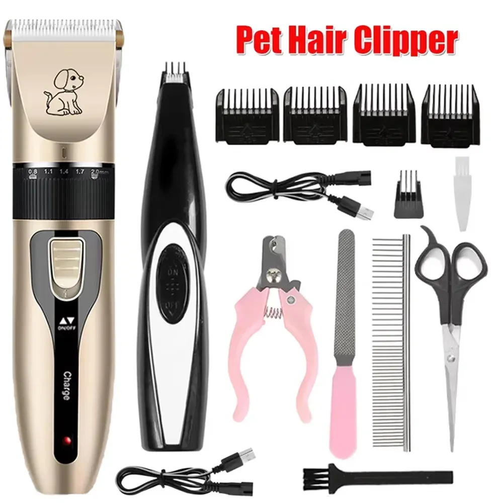 Tondeuse électrique pour animaux de compagnie, kit de toilettage professionnel rechargeable, avec rasoir, tondeuse silencieuse - Image 1